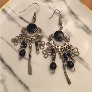 Black and silver earrings